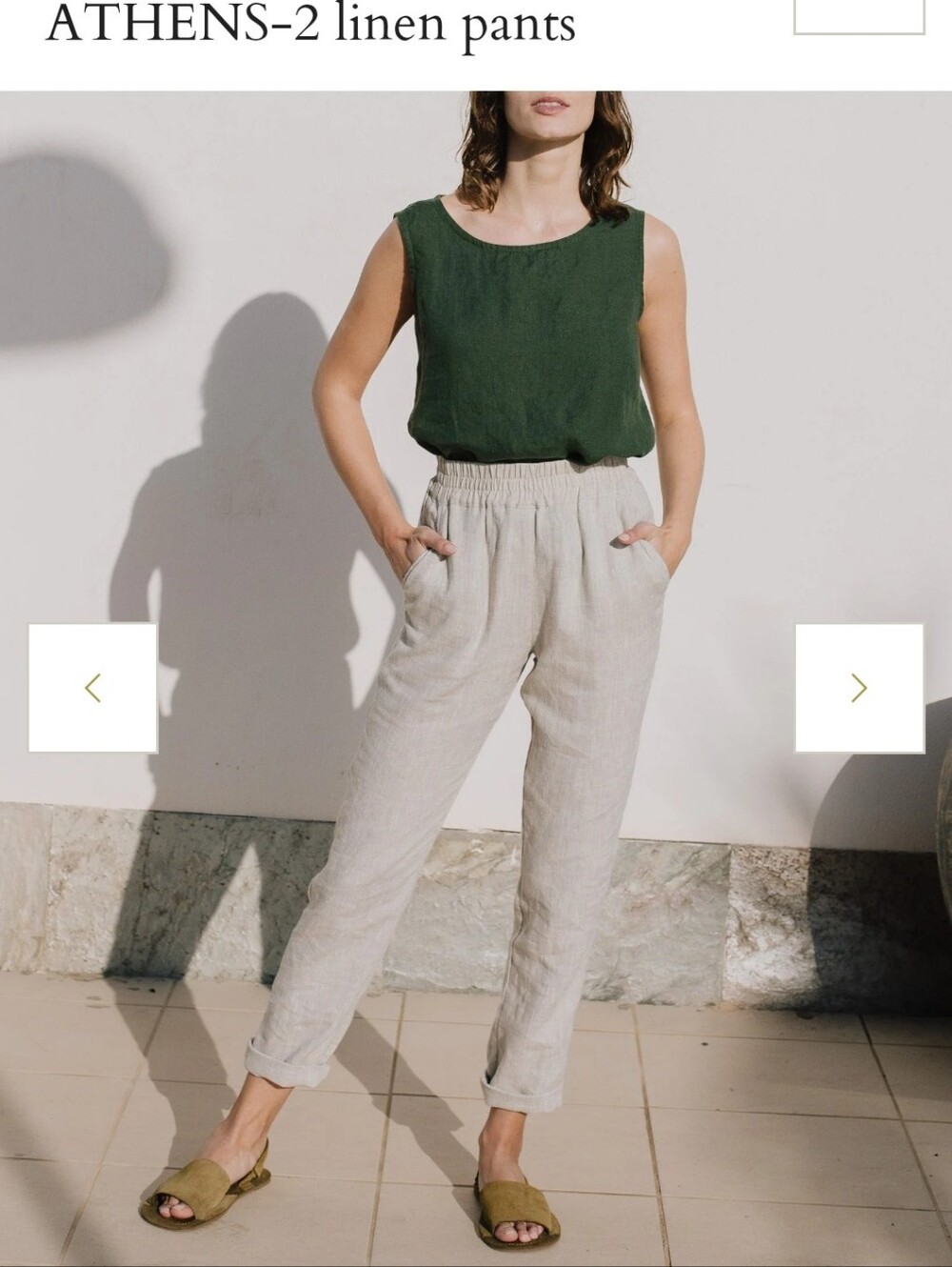 Not Perfect Linen Athens 2 Linen Pants In Dark Turqouise - Picture 14 of 16